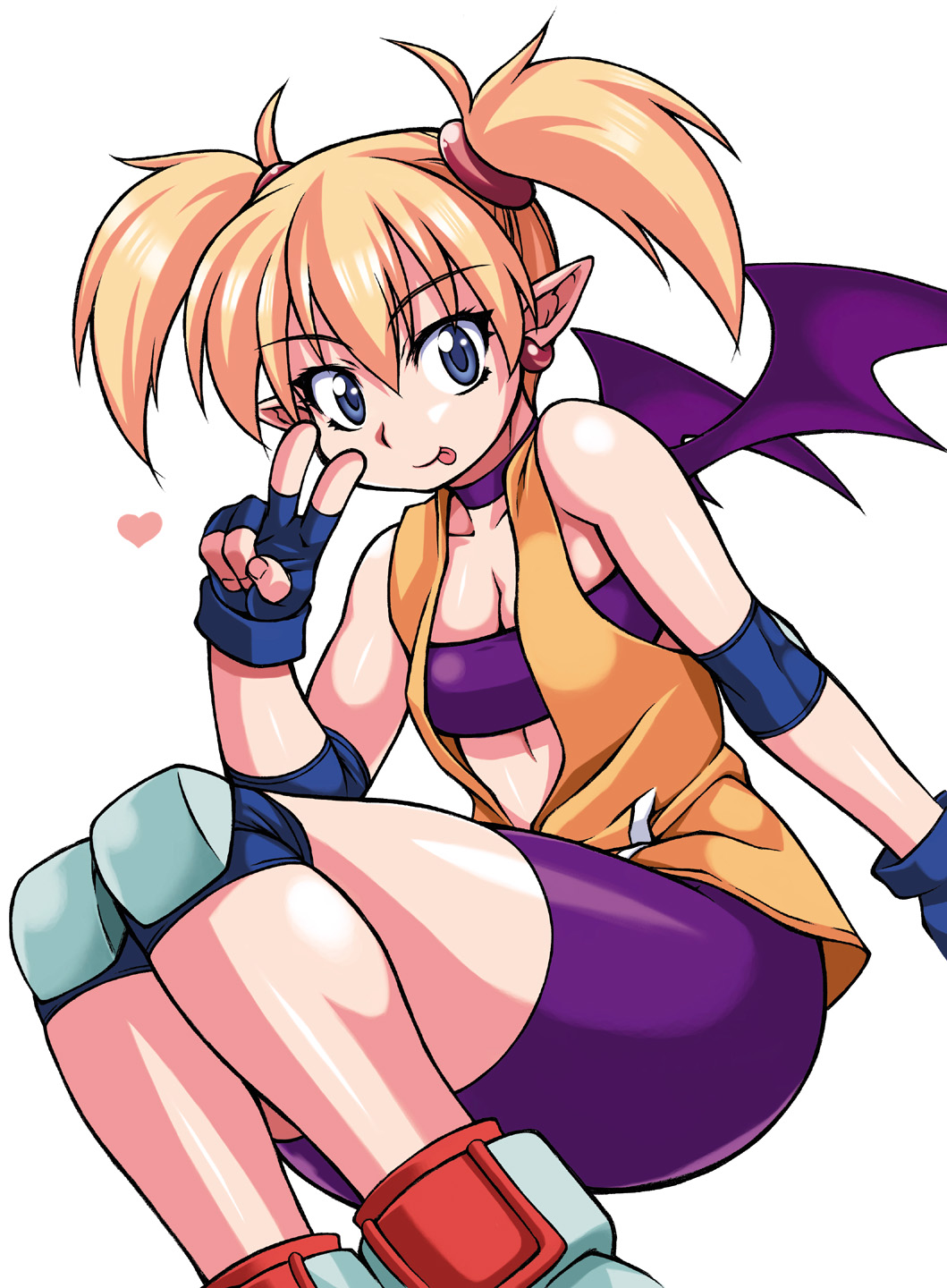 1girl, aq_interactive, arcana_heart, atlus, blonde_hair, blue_eyes, examu, female_focus