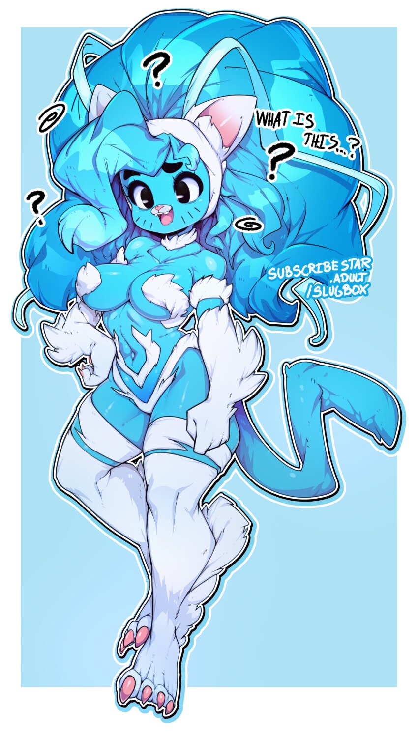 1girl, ?, absurdres, animal_ear_fluff, animal_ears, animal_nose, artist_name, black_outline