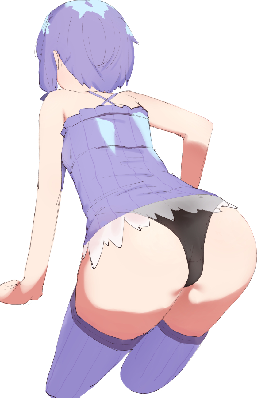 1girl, ass, black_panties, dress, from_behind, highres, medium_hair, pajhmh