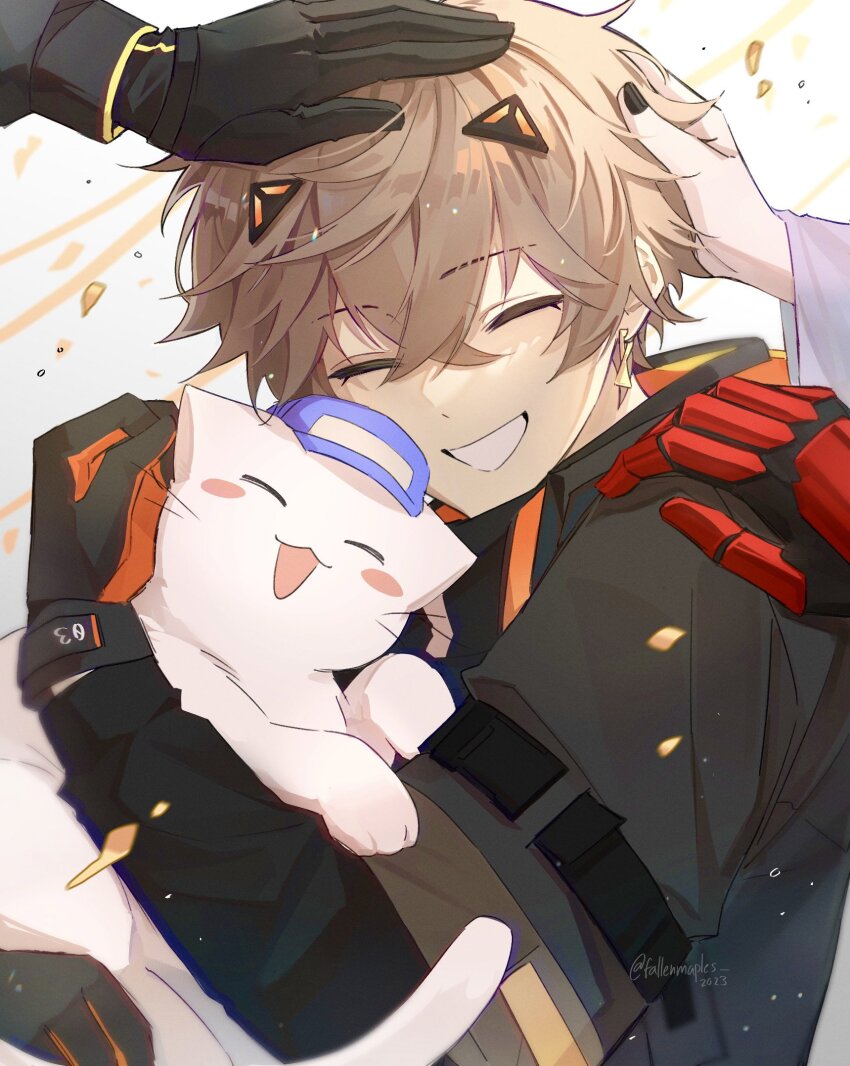 4boys, :3, :d, ^_^, alban_knox, alban_knox_(1st_costume), artist_name, black_gloves