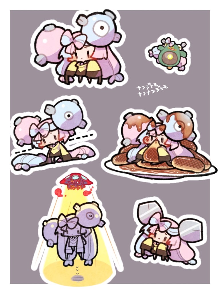 aqua_hair, ashira_(siphaca), bellibolt, chibi, gen_8_pokemon, iono_(pokemon), multicolored_hair, nintendo