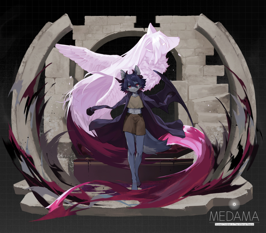 1boy, abs, animal_ears, animal_feet, animal_nose, arch, aura, barefoot