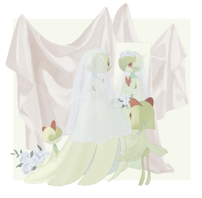 1other, 2girls, absurdres, backless_dress, backless_outfit, bare_shoulders, blunt_bangs, bob_cut