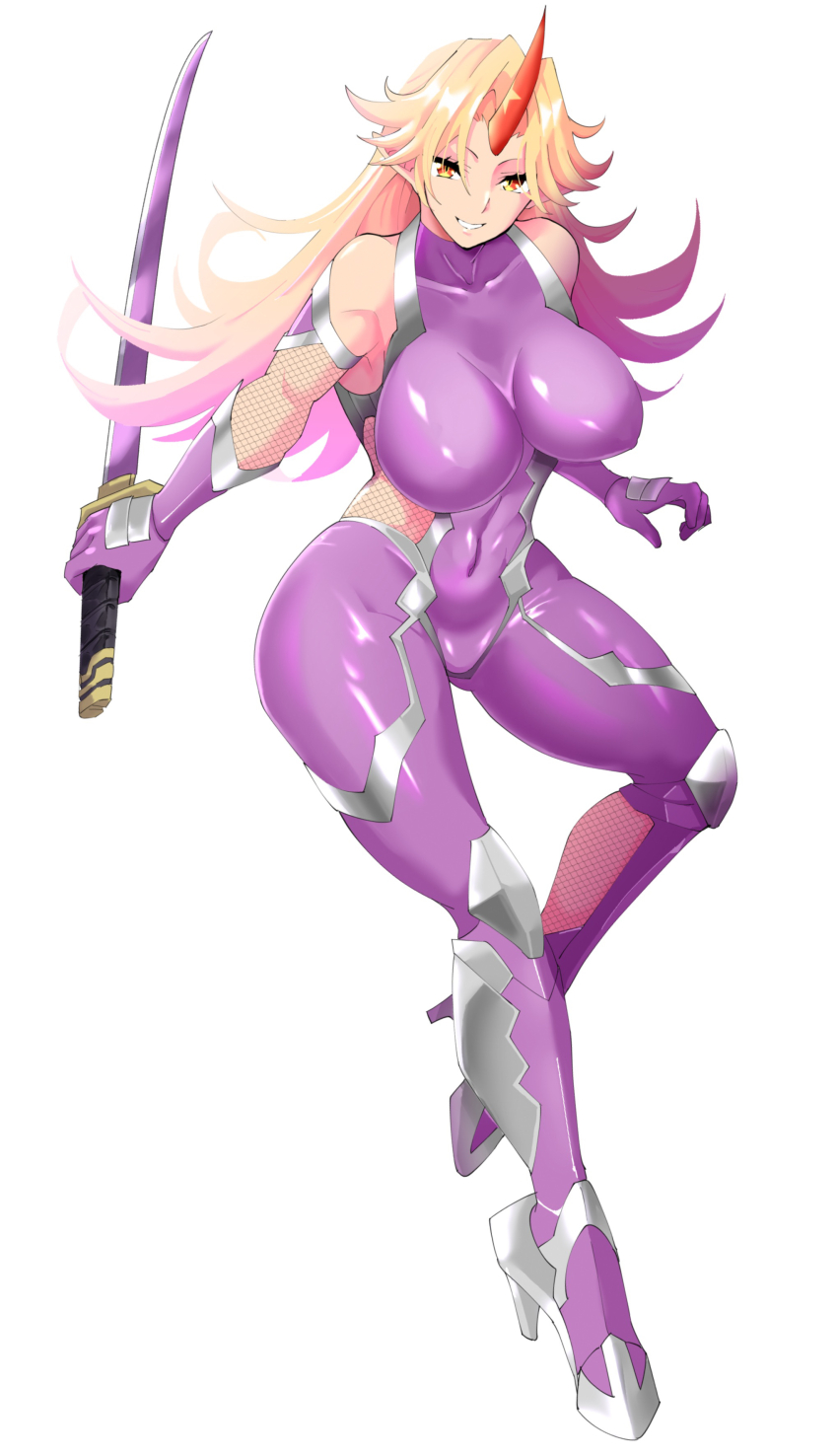 1girl, absurdres, bare_shoulders, blonde_hair, bodysuit, breasts, cosplay, covered_navel