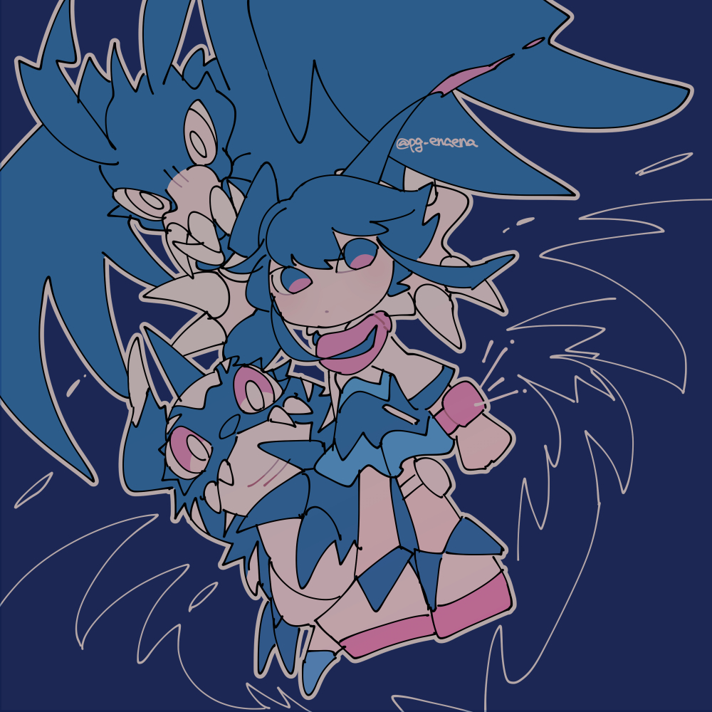 digimon, digimon_(creature), gabumon_(black), horns, long_hair, looking_at_viewer, saberdramon, shiki_(digimon_world_-next_0rder-)