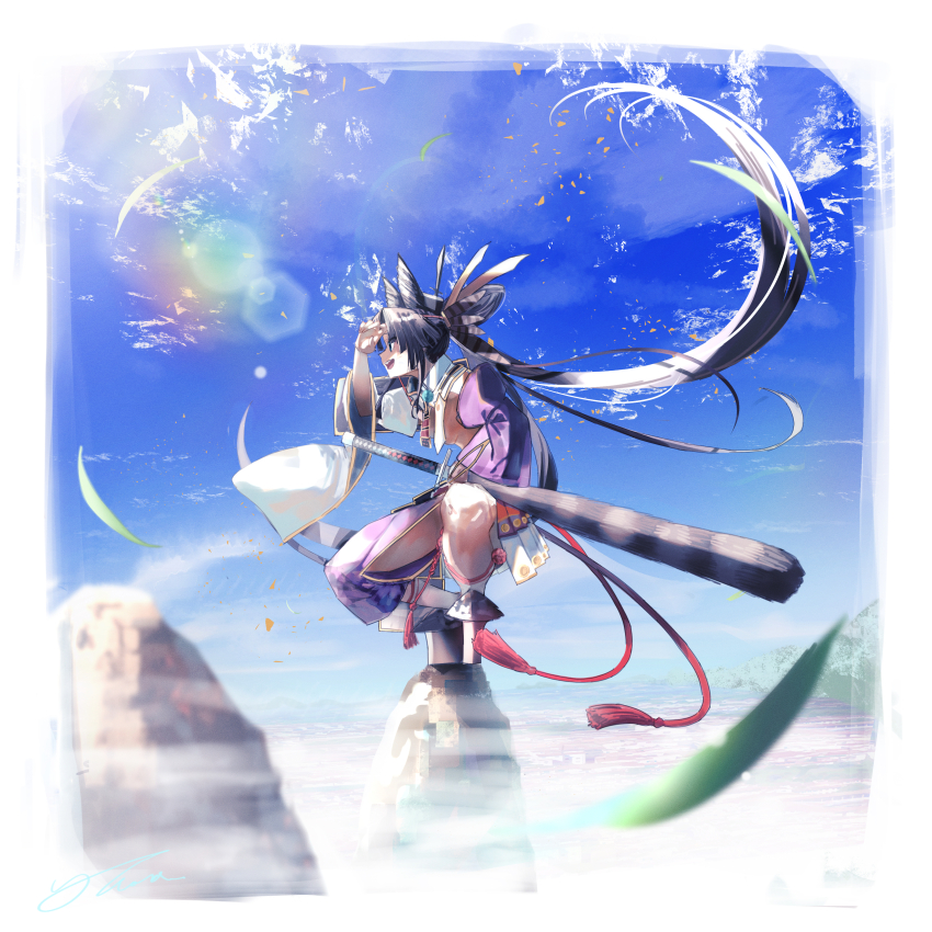 1girl, absurdres, black_hair, detached_sleeves, fate/grand_order, fate_(series), highres, katana