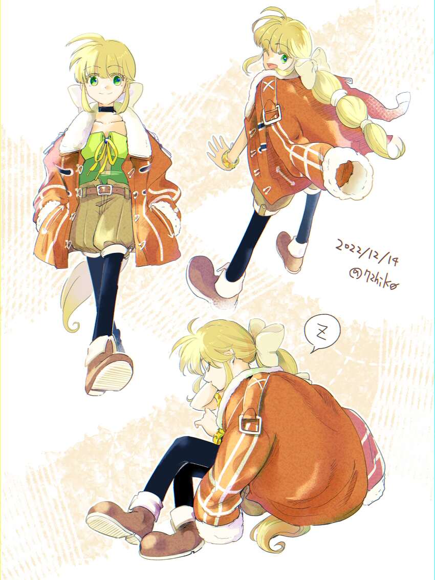 1girl, 72yan, absurdres, bare_shoulders, bow, choker, closed_mouth, dated