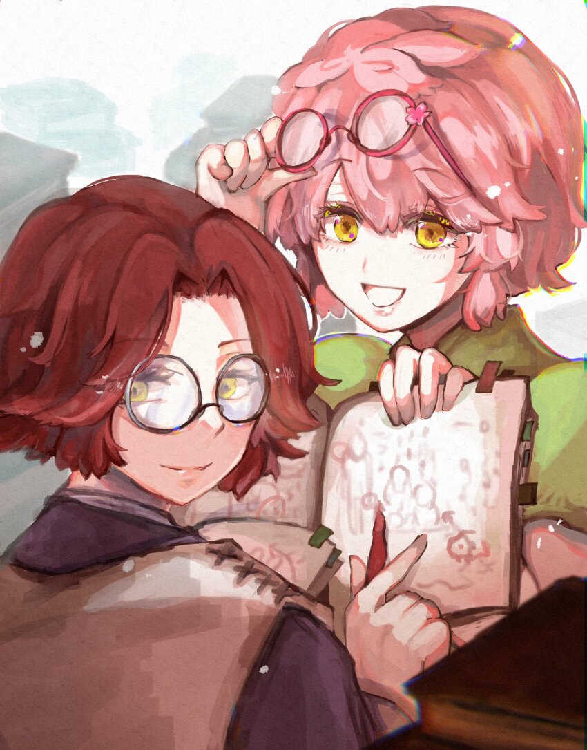 adjusting_eyewear, hand_on_eyewear, highres, jigokuraku, mu_dan_(jigokuraku), non-web_source, tagme, tao_fa