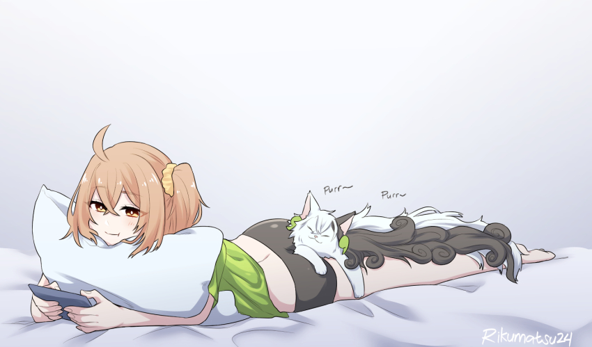 1girl, alternate_costume, animalization, ashiya_douman_(fate), bed, cat, commentary_request, earrings