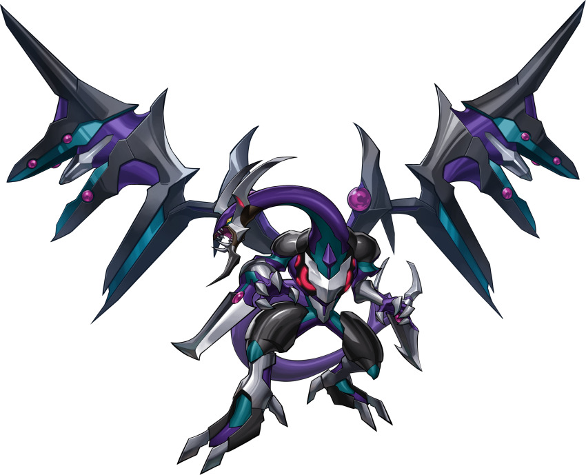 absurdres, biceps, claws, dark_rebellion_xyz_dragon, dragon, dragon_horns, dragon_tail, dragon_wings