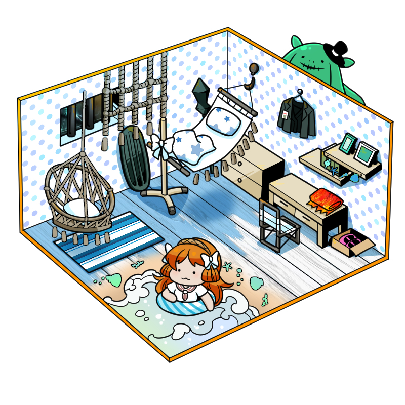 1boy, 1girl, bars, blanket, carpet, chair, clothes_hanger, desk
