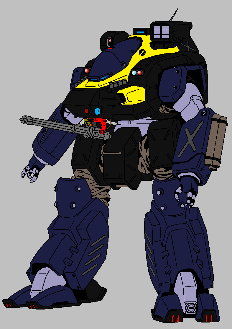 grey_background, gundam, hannibal, hannibal_(patlabor), kidou_keisatsu_patlabor, mecha, mk-ii, no_humans