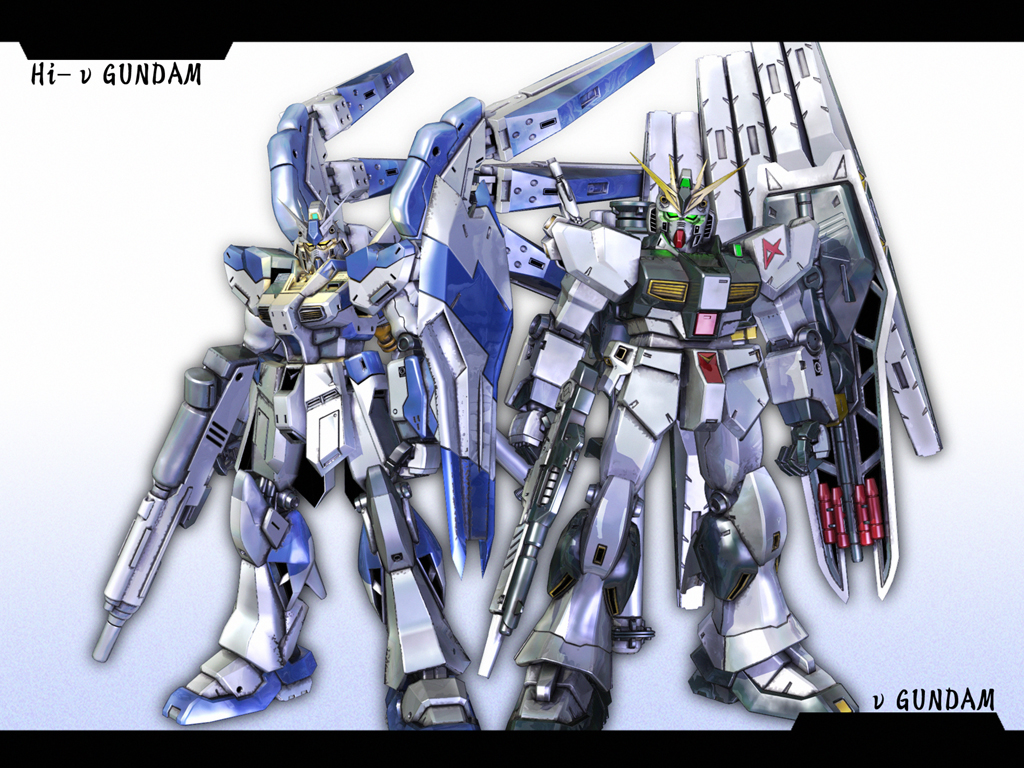 a_mituhashi, beam_rifle, char's_counterattack, char's_counterattack_-_beltorchika's_children, energy_gun, gun, gundam, hi-nu_gundam, nu_gundam, shield, weapon