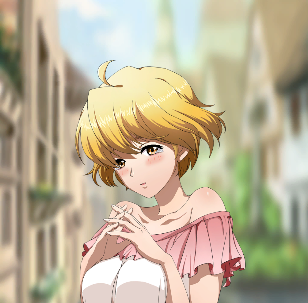 1girl, blonde_hair, blush, confession, dress, langrisser, langrisser_iii, langrisser_mobile