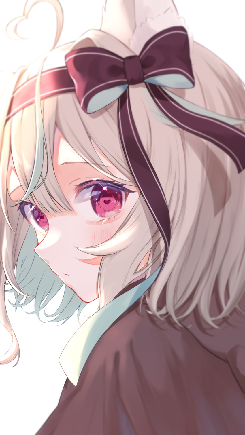 1girl, ahoge, amakami_konomi, amakami_konomi_(artist), animal_ears, aqua_hair, blush, blush_visible_through_hair