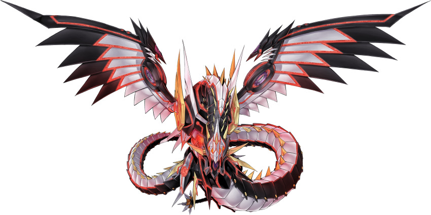 absurdres, android, cyber_dragon_infinity, dragon, dragon_tail, duel_monster, fangs, full_body