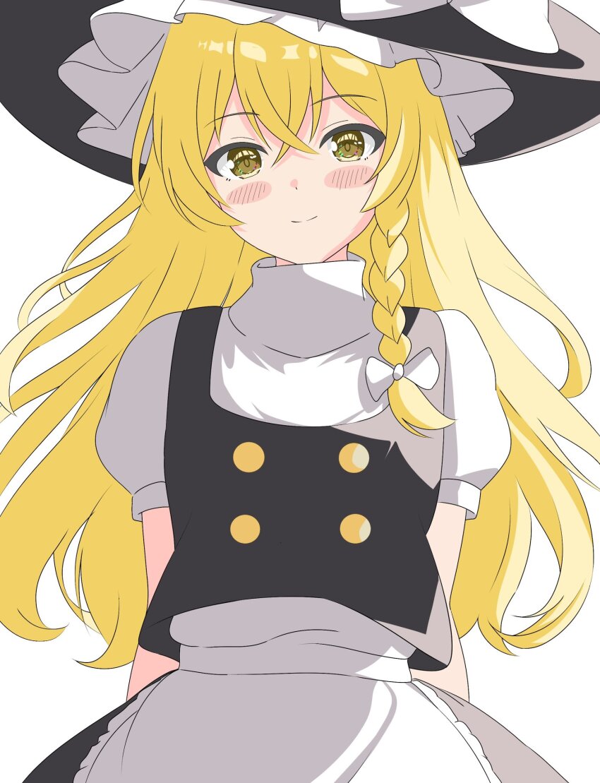 1girl, apron, black_skirt, black_vest, braid, highres, kirisame_marisa, looking_at_viewer