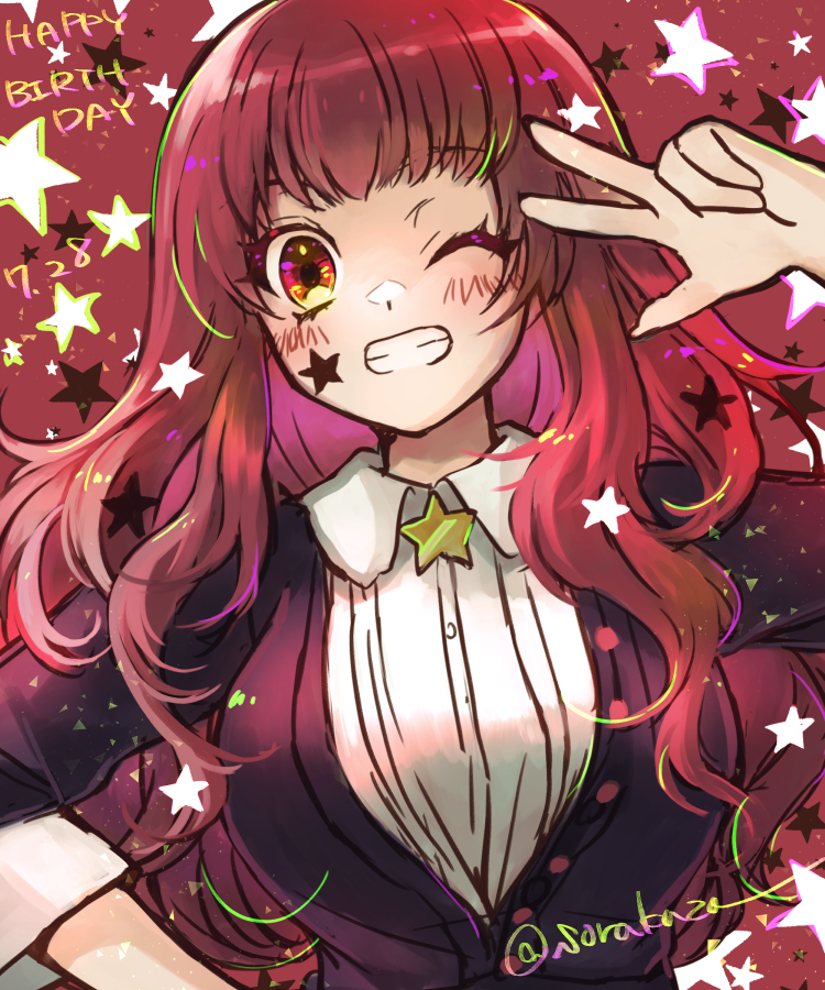 1girl, cardigan, facial_mark, fire_emblem, fire_emblem_engage, hair_ornament, nintendo, open_cardigan