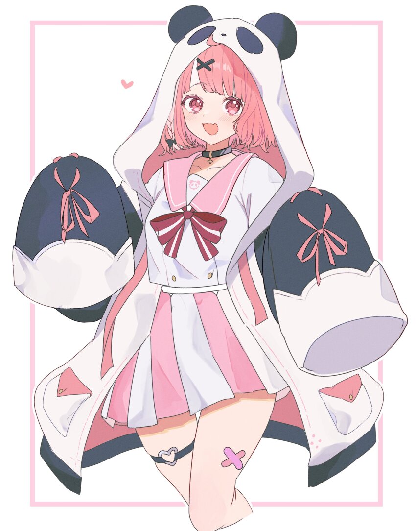 1girl, absurdres, animal_ears, animal_hood, black_choker, choker, commentary, hair_ornament