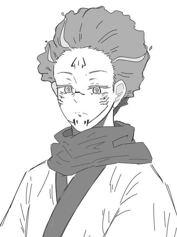 1boy, jigokuraku, jujutsu_kaisen, male_focus, non-web_source, ryoumen_sukuna_(jujutsu_kaisen), tensen, zhu_jin_(jigokuraku)