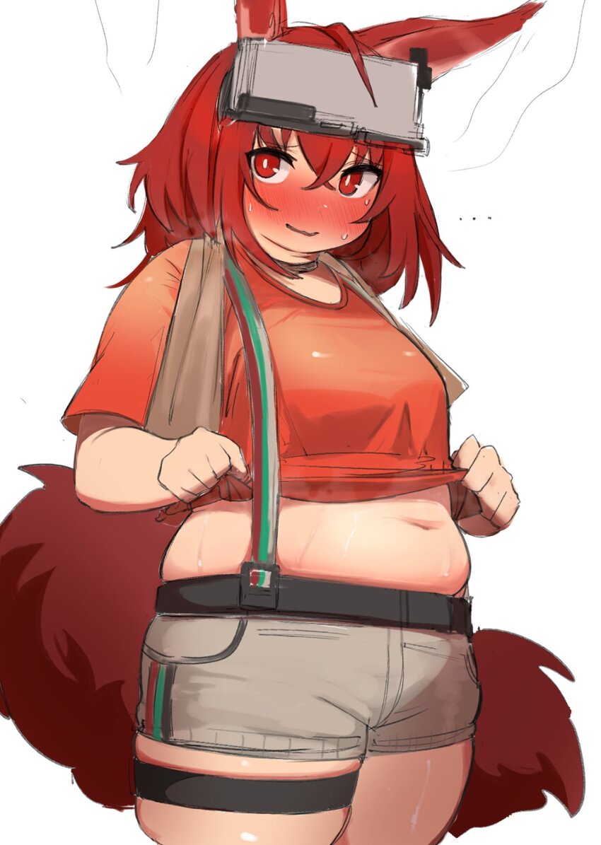 1girl, animal_ears, arknights, belly, black_choker, blush, breasts, bright_pupils