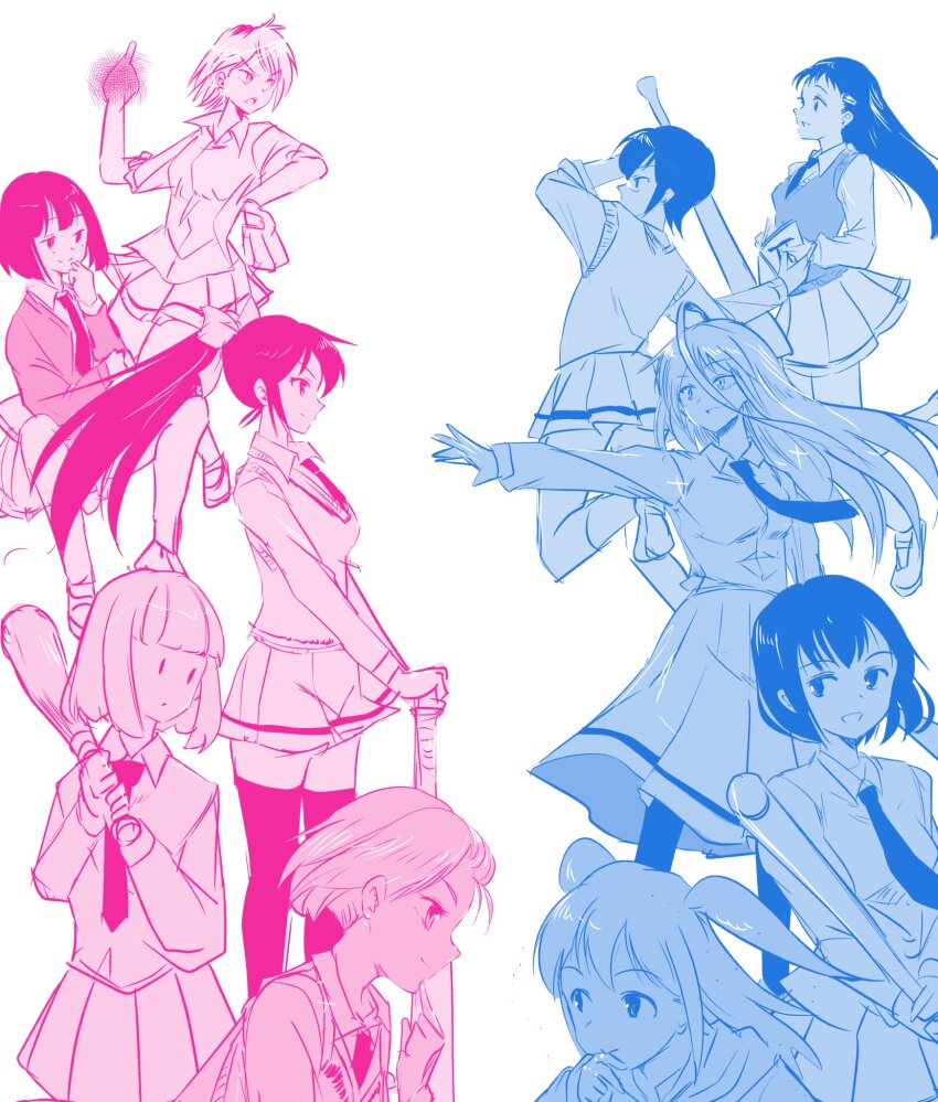 bags_under_eyes, black_hair, blazer, breasts, cardigan, cardigan_vest, censored, censored_gesture