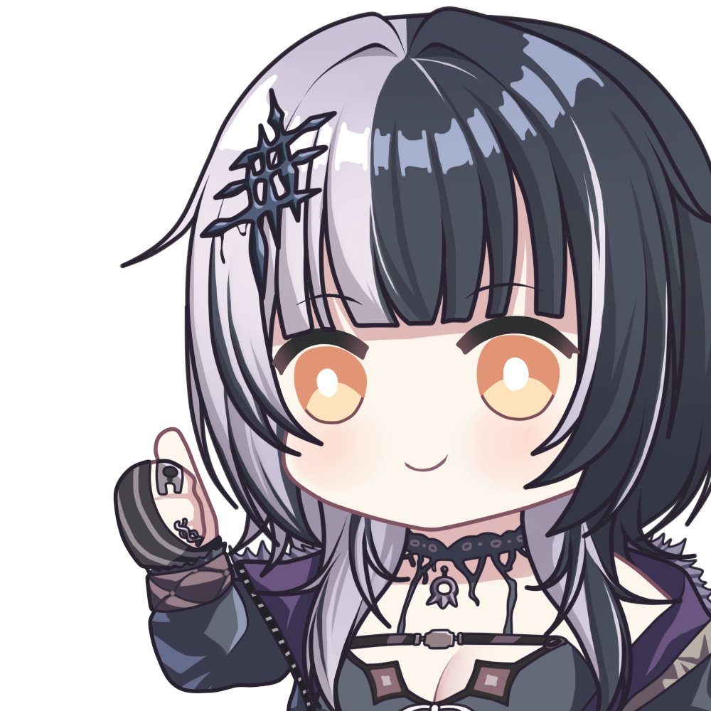 1girl, aprob_(meme), black_choker, black_dress, black_hair, black_jacket, breasts, bright_pupils