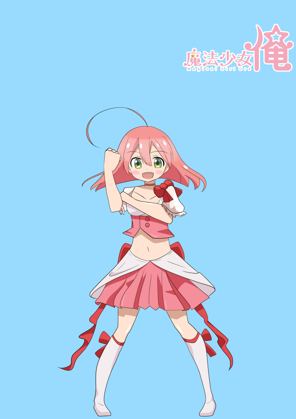 1boy, 1girl, boots, bow, choker, highres, magical_boy, magical_girl