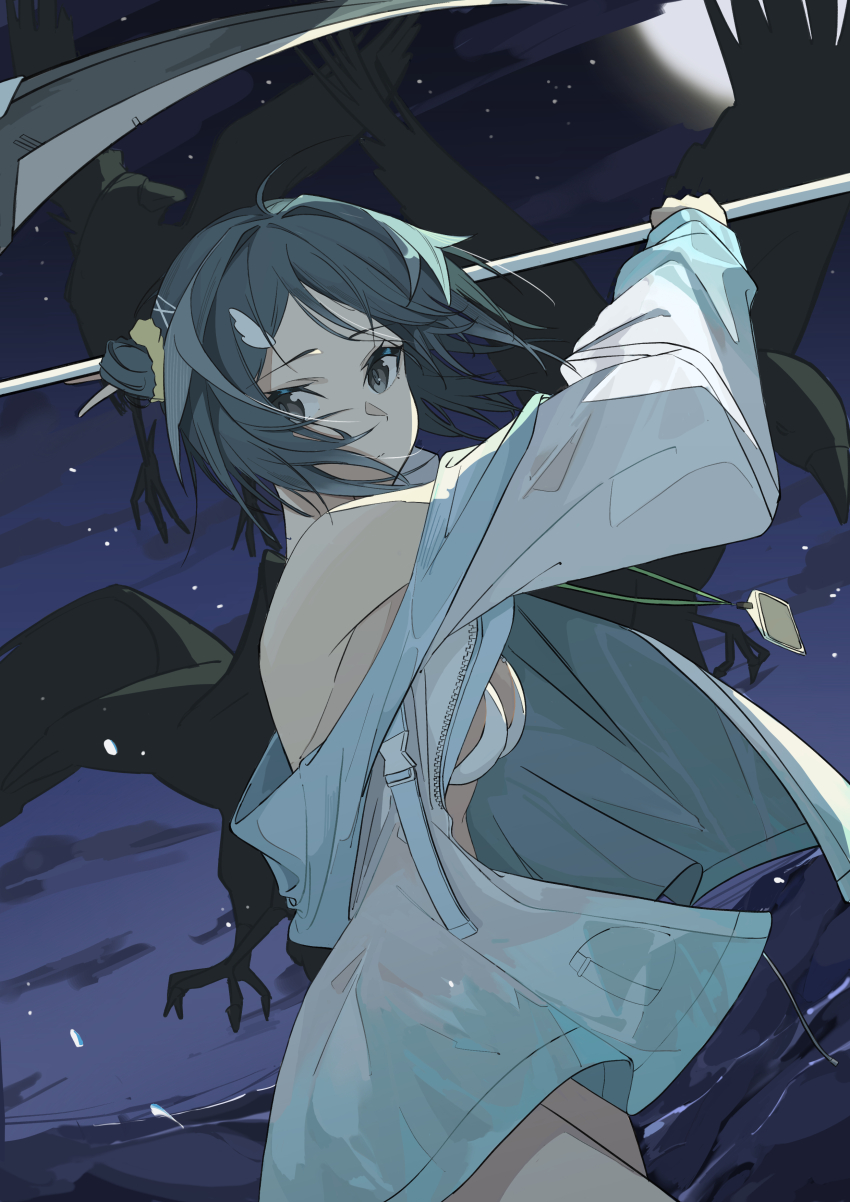 1girl, absurdres, adesu_(gekkahyouzin), animal, arknights, bikini, bird, breasts