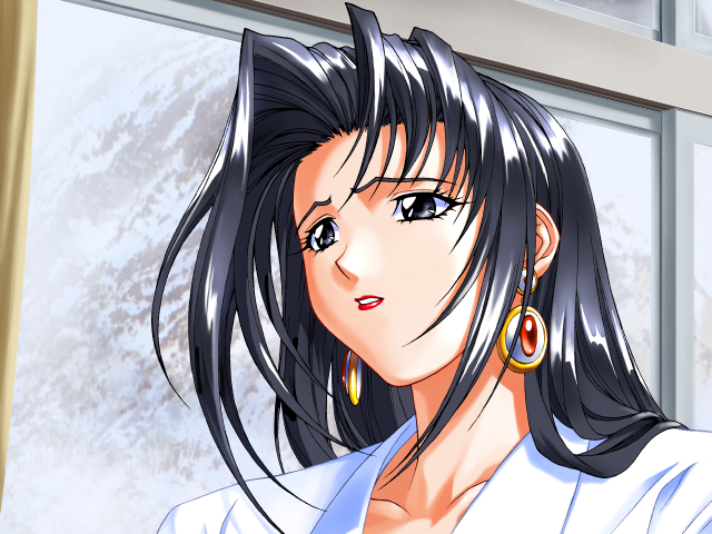 black_hair, earrings, escalation_hardcore, inoue_takuya, jewelry, lipstick, makeup, saijo_kanako, teacher