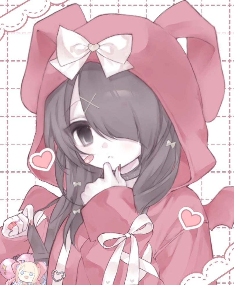 1girl, ame-chan_(needy_girl_overdose), ame-chan_(needy_girl_overdose_exhibition)_(needy_girl_overdose), animal_hood, anone_(00x02), bandaid, bandaid_on_face, bandaid_on_hand