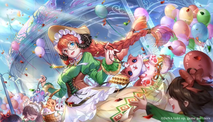 2girls, blue_eyes, blush, car, daphnis_and_chloe_(takt_op.), dress, glasses, green_dress