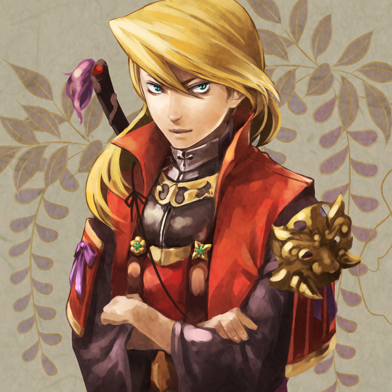 1boy, armor, atlus, bad_id, bad_pixiv_id, blonde_hair, crossed_arms, etrian_odyssey