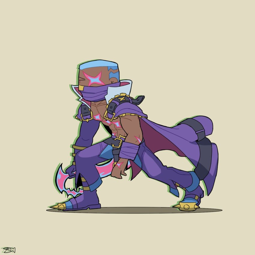 1boy, blue_hair, choedongtae, closed_eyes, dark-skinned_male, dark_skin, from_side, highres