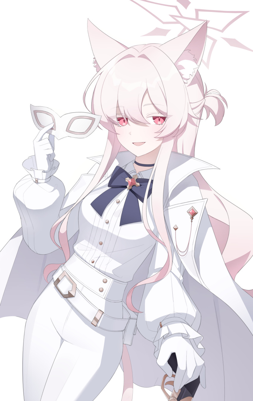 1girl, absurdres, akira_(blue_archive), animal_ear_fluff, animal_ears, baegbalbaegjung, belt, black_choker