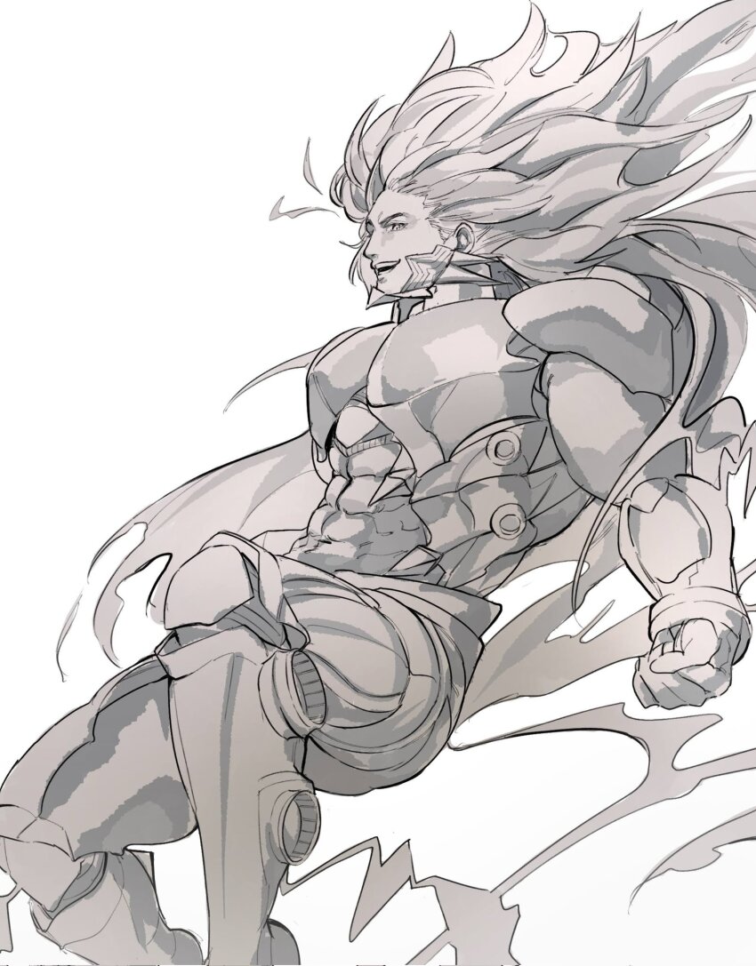 1boy, armor, bad_id, bad_twitter_id, bhima_(fate), bhima_(third_ascension)_(fate), bzb33n, covered_abs