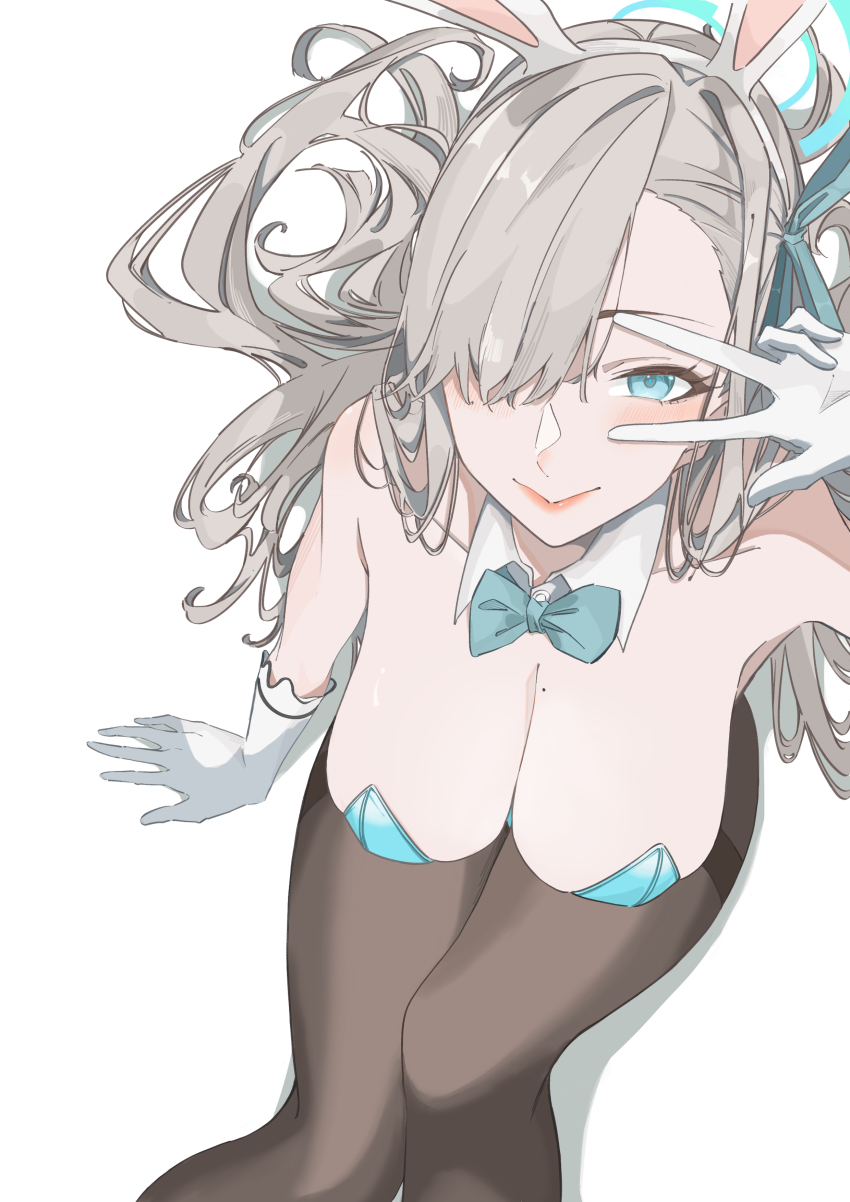 1girl, absurdres, adesu_(gekkahyouzin), animal_ears, asuna_(blue_archive), asuna_(bunny)_(blue_archive), asymmetrical_bangs, asymmetrical_hair