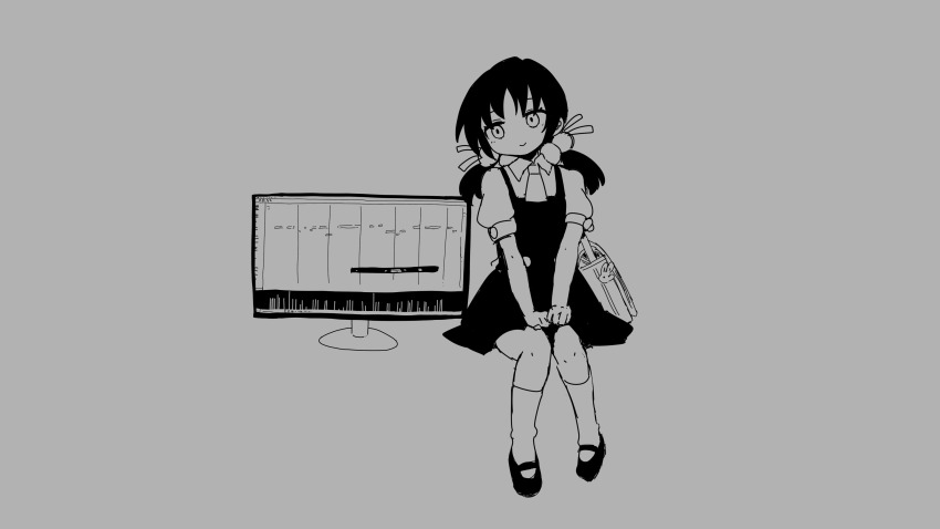 1girl, absurdres, backpack, bag, bag_charm, charm_(object), collared_shirt, commentary_request