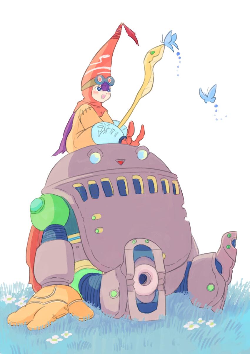 1girl, :d, absurdres, armor, blue_eyes, blush_stickers, breath_of_fire, breath_of_fire_iv