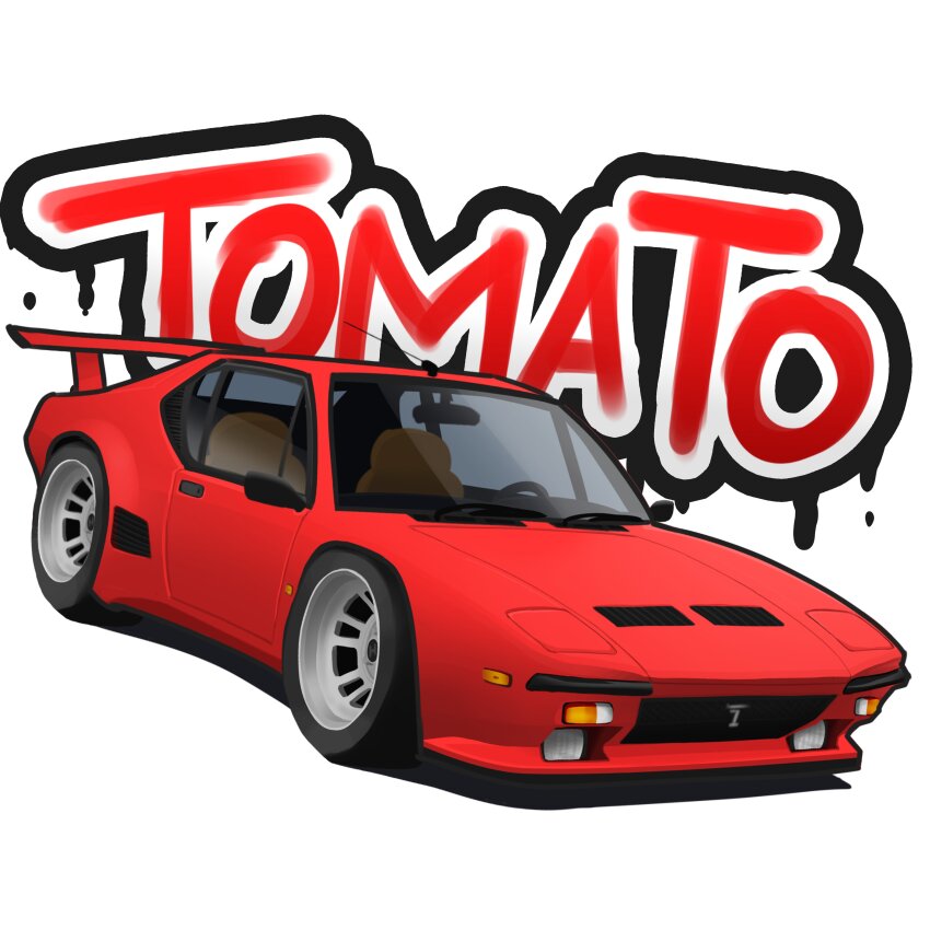 absurdres, car, commentary, detomaso, detomaso_pantera, english_commentary, english_text, ferrari, highres, motor_vehicle, original, shadow, spoiler_(automobile), sports_car, vehicle_focus, vincent_(outerheaven_w), white_background