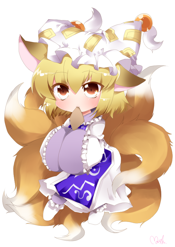 1girl, aburaage, animal_ears, bad_id, bad_pixiv_id, blonde_hair, chibi, female_focus