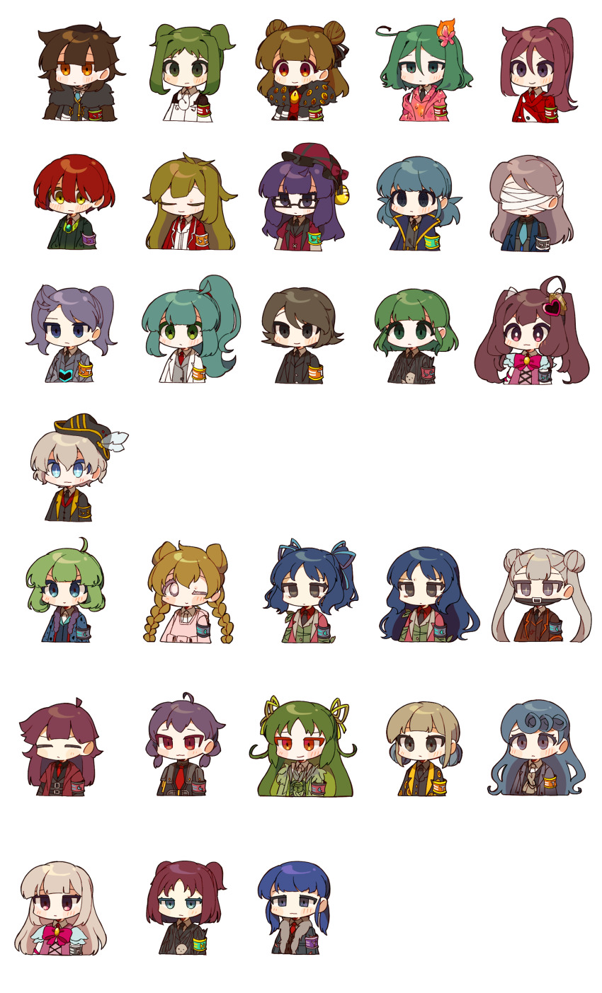 6+girls, :/, :3, @_@, absurdres, adoration_(e.g.o), ahoge, armband