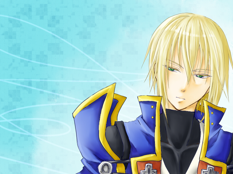 1boy, arc_system_works, bad_id, bad_pixiv_id, blazblue, blazblue:_calamity_trigger, blonde_hair, glaring