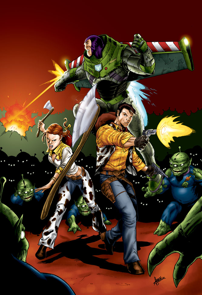 alien_(series), aliens_(1986), axe, buzz_lightyear, epic, gun, hatchet, jessie_the_yodeling_cowgirl