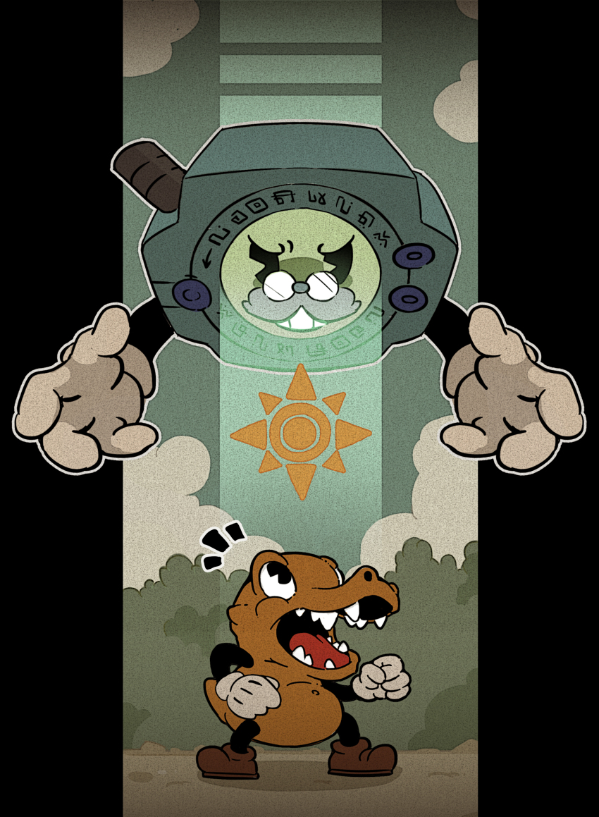 absurdres, agumon, crests_(digimon), digimon, digimon_(creature), digivice, glasses, gloves