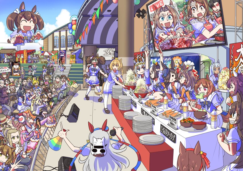 6+boys, 6+girls, absurdres, aged_down, agnes_digital_(lovely_jiangshi)_(umamusume), agnes_digital_(umamusume), air_shakur_(umamusume), animal_ears