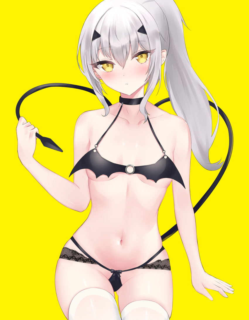 1girl, absurdres, bare_shoulders, bikini, black_bikini, blush, breasts, choker