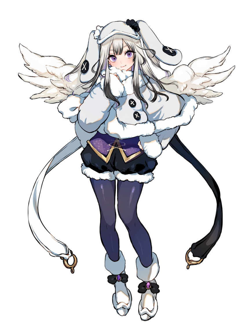 1girl, animal_ears, animal_hat, arisaka_u, black_pantyhose, chain_paradox, chloe_blanche, coat