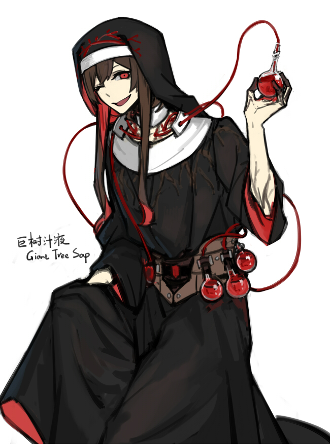 1boy, arm_vines, belt, black_dress, blood_vessels, brown_belt, brown_hair, colored_inner_hair