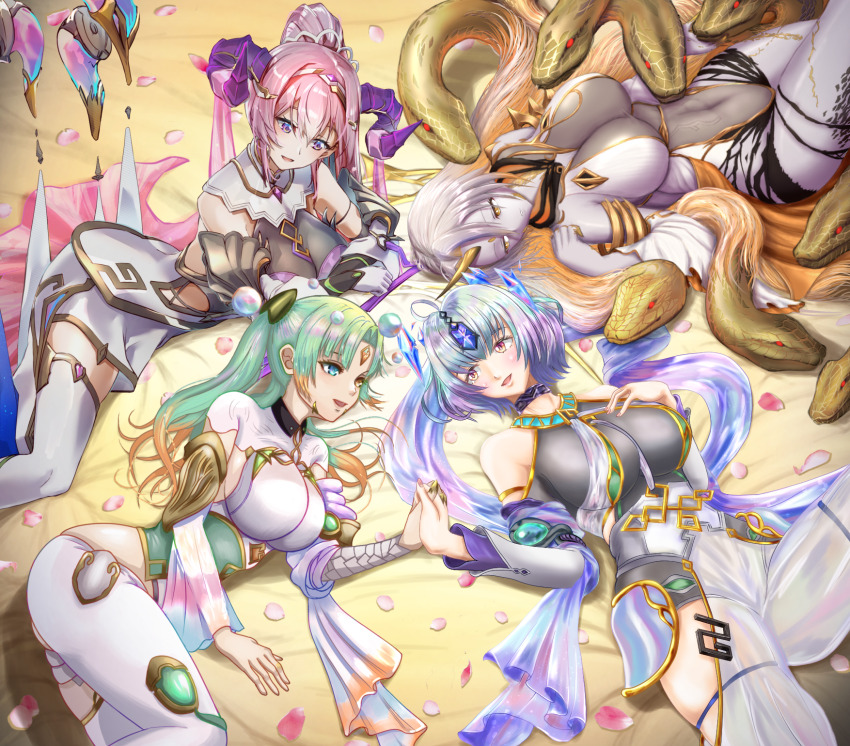 4girls, benetto1997, blonde_hair, blue_hair, breasts, fire_emblem, fire_emblem_heroes, green_hair